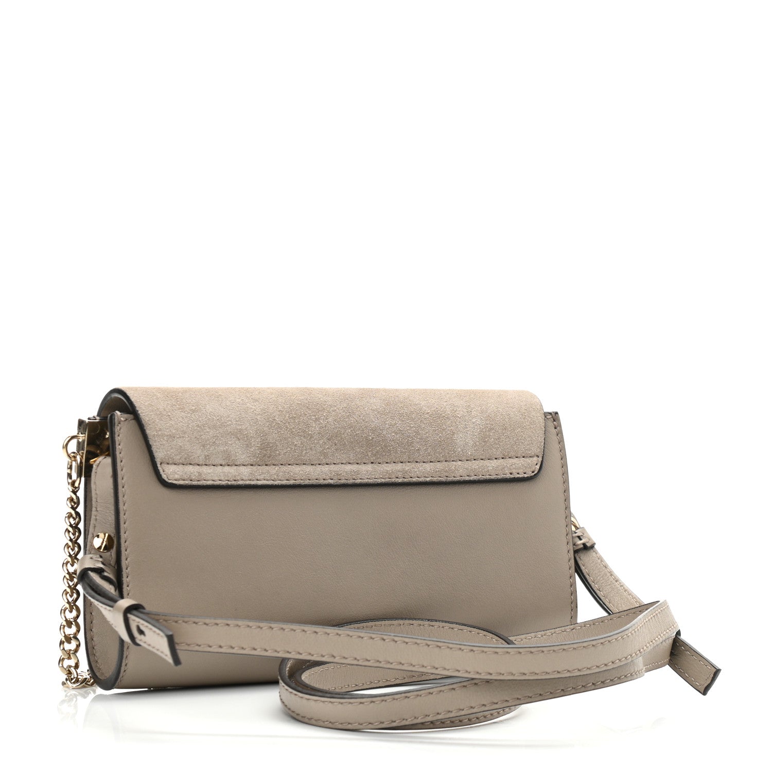 Chloe Suede Calfskin Mini Faye Shoulder Bag Motty Grey 3 of 9