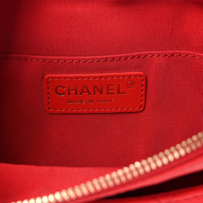 Chanel Lambskin Quilted Waist Bag Fanny Pack Red 6 of 10