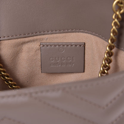 Gucci Calfskin Matelasse Super Mini GG Marmont Shoulder Bag Porcelain Rose 7 of 9