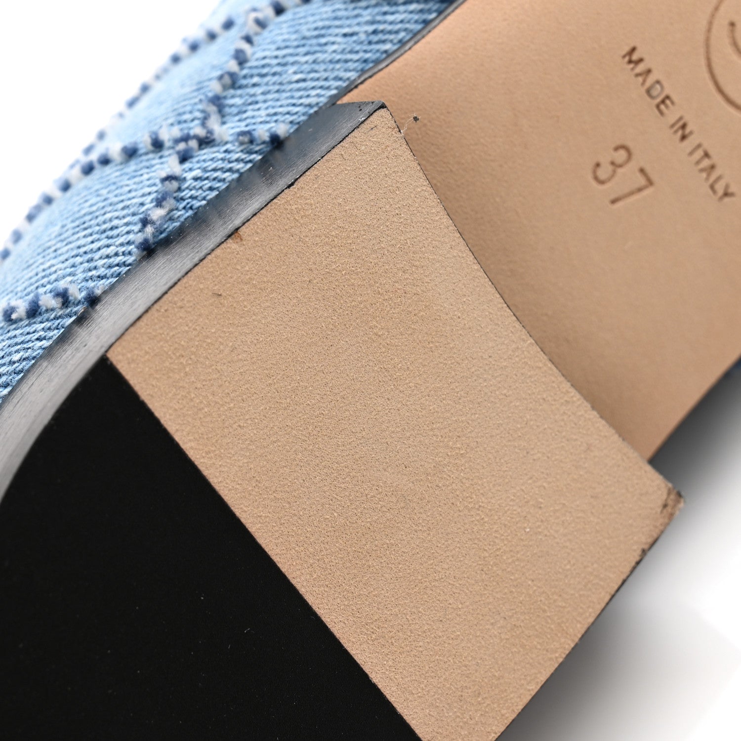 Chanel Denim Embroidered Grosgrain CC Cap Toe Ballerina Flats 37 Blue Black 9 of 10