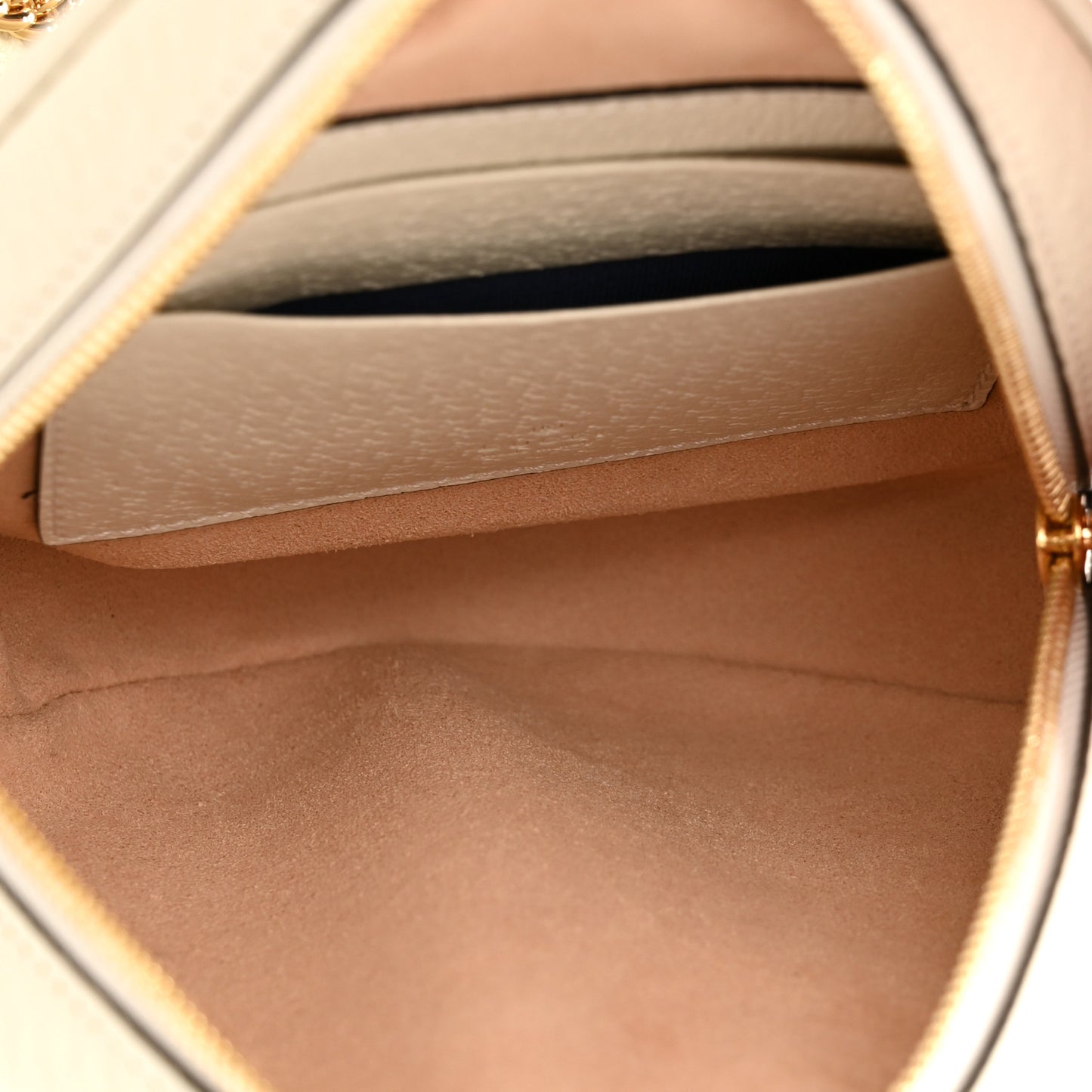 Textured Calfskin Web Mini Ophidia Round Backpack Mystic White