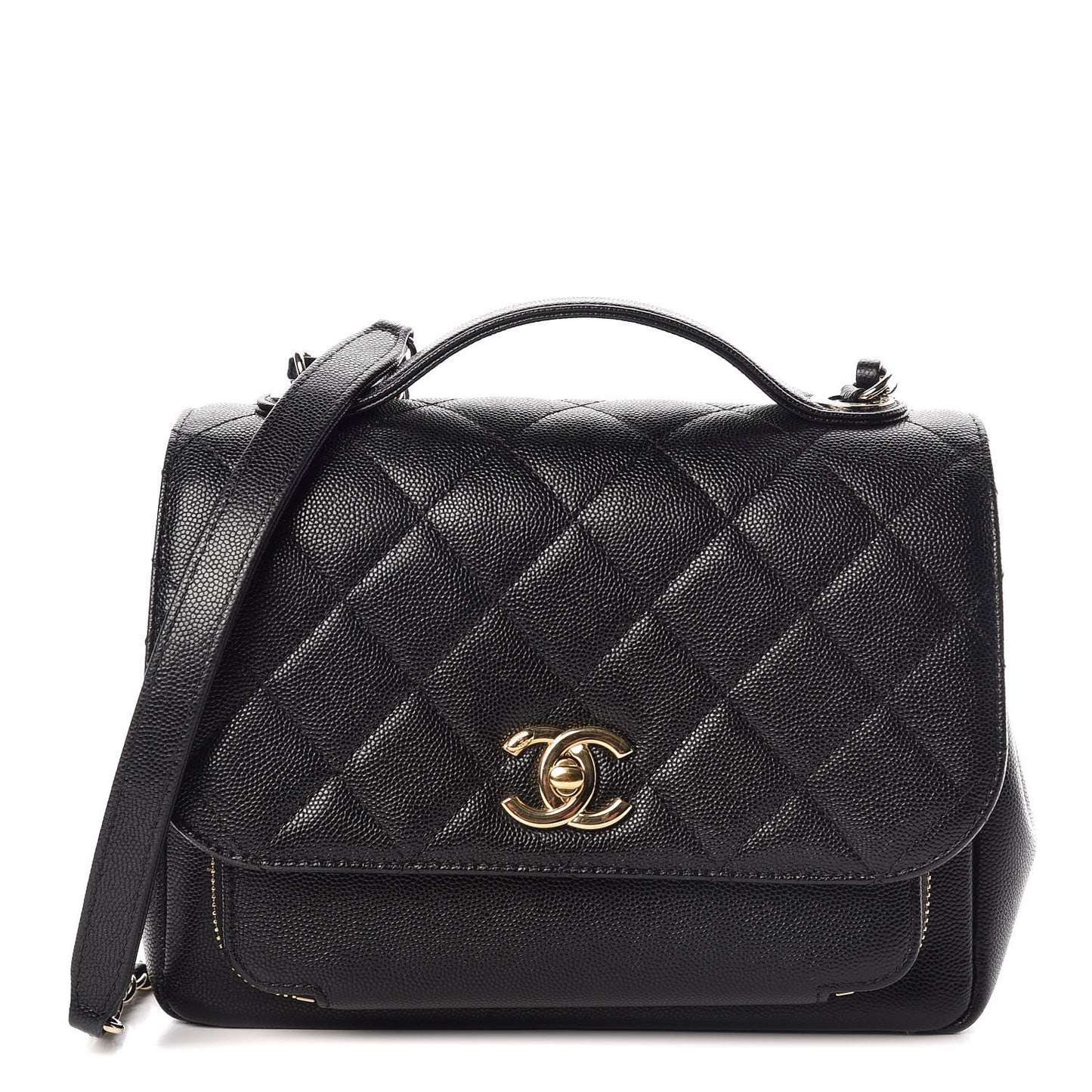 Caviar Quilted Medium Business Affinity Flap Black