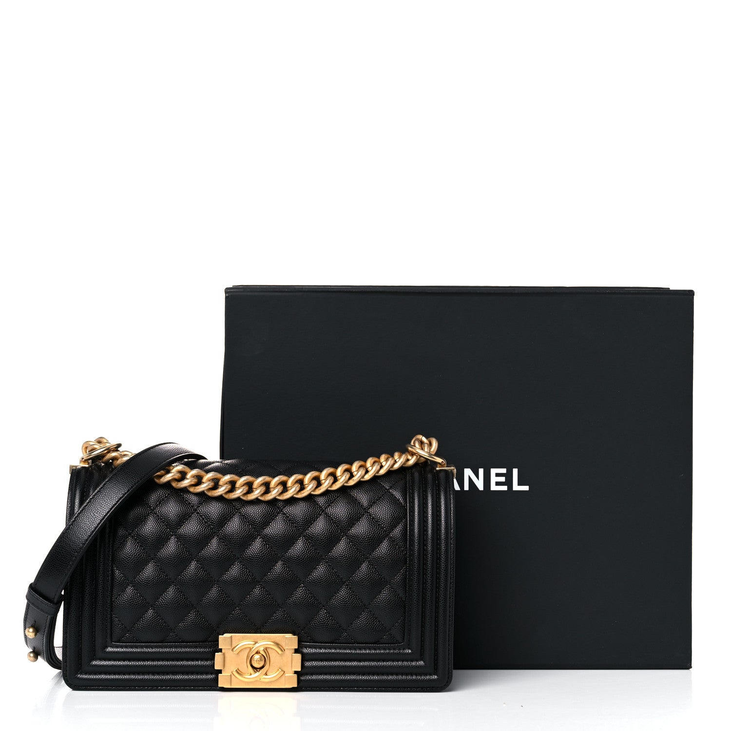 Chanel Caviar Quilted Medium Boy Flap Black 11 of 11