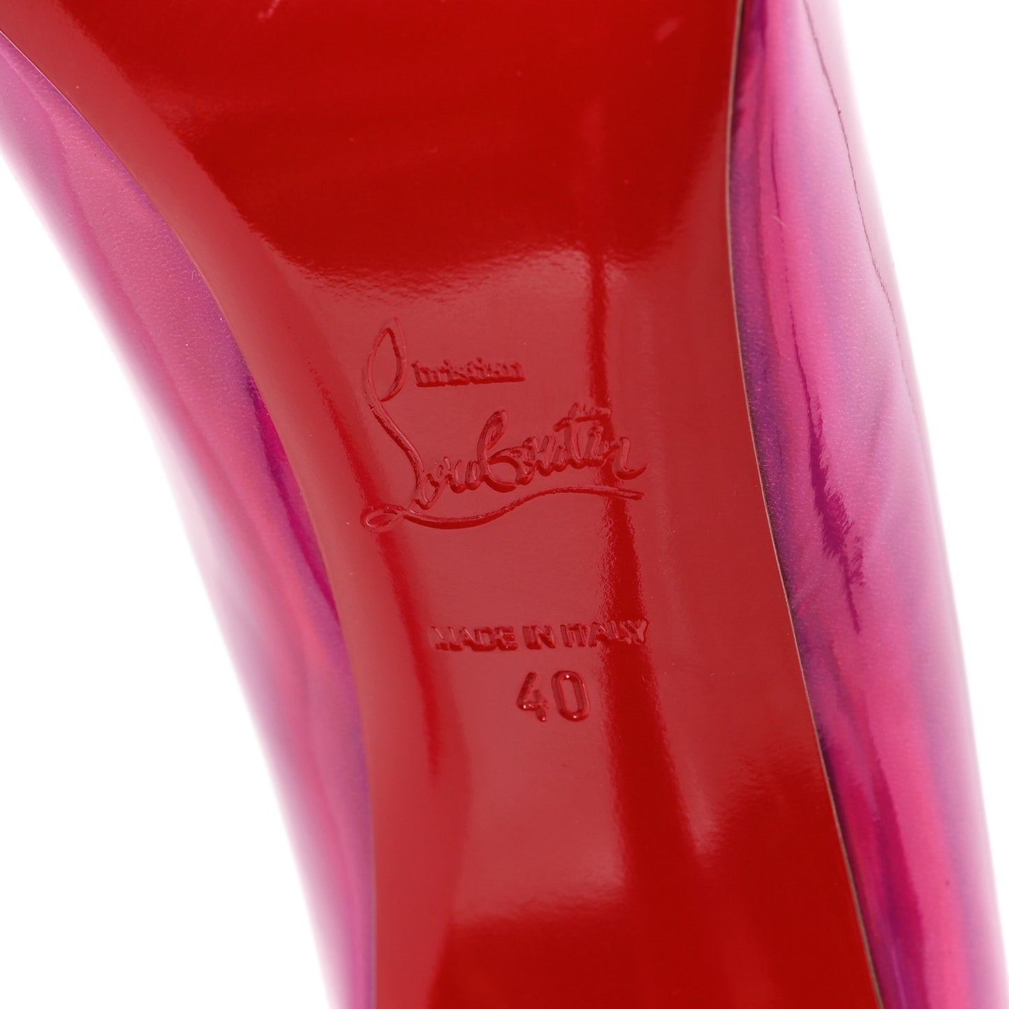 Metallic Patent Psychic Hot Chick 100 Pumps 40 Fuxia