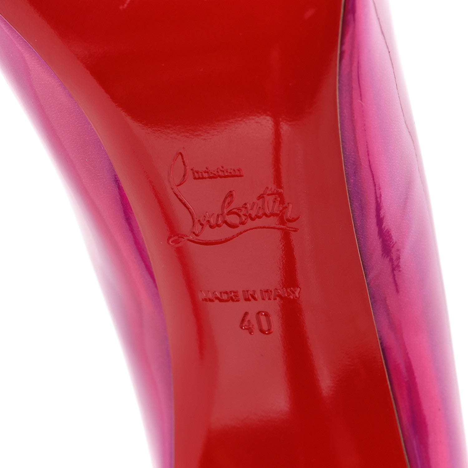 Christian Louboutin Metallic Patent Psychic Hot Chick 100 Pumps 40 Fuxia 7 of 10