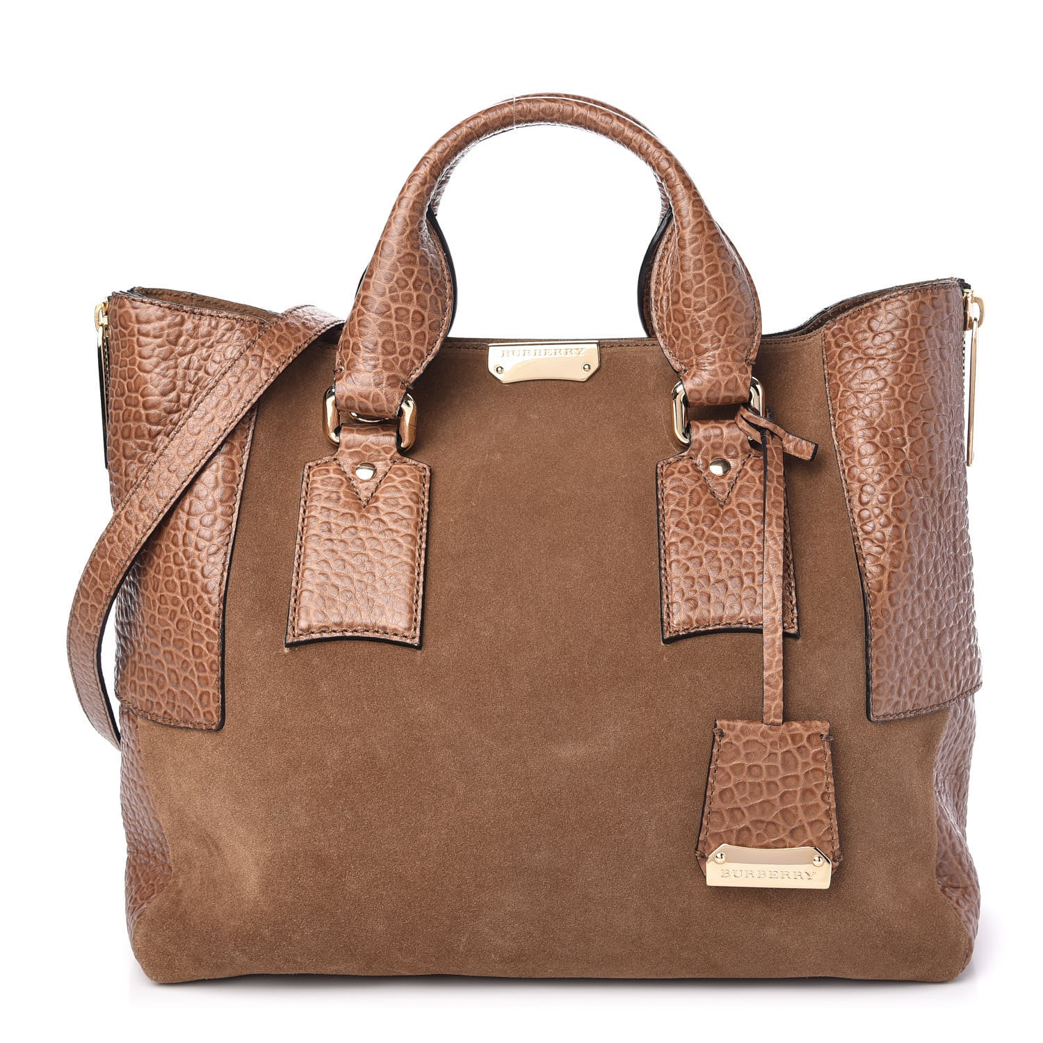 Burberry Signature Grain Suede Medium Callaghan Tote Camel 1 of 11