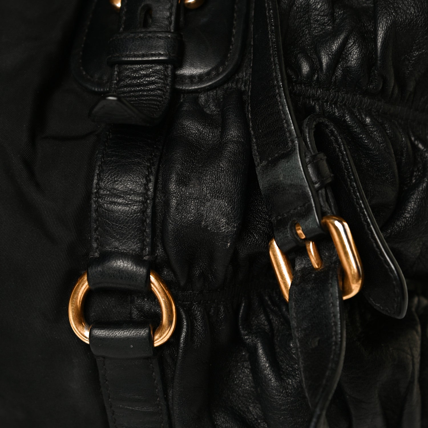 Prada Tessuto Nylon Nappa Gaufre Shoulder Bag Black 14 of 16