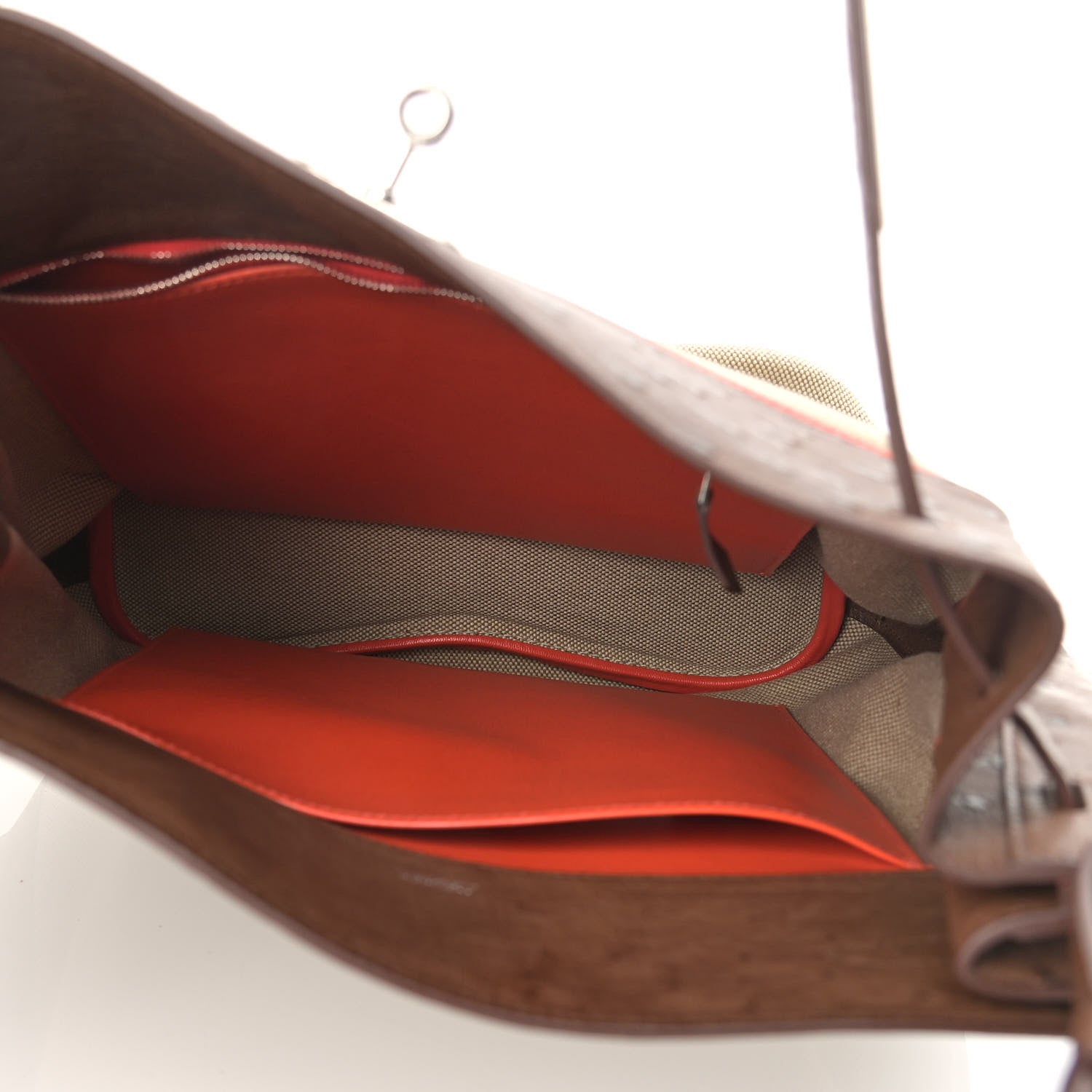 Hermes Ostrich Toile So Kelly 26 Etrusque 4 of 9