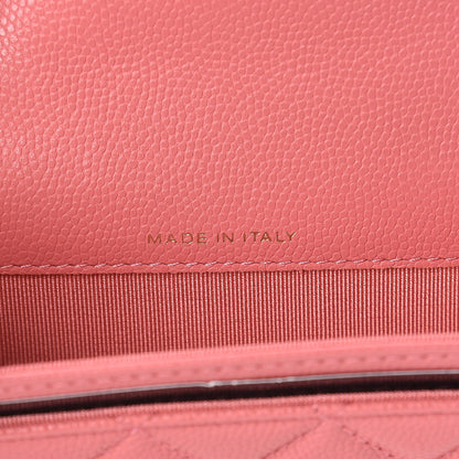 Chanel Caviar Quilted Flap Card Holder Wallet Pink 7 of 9