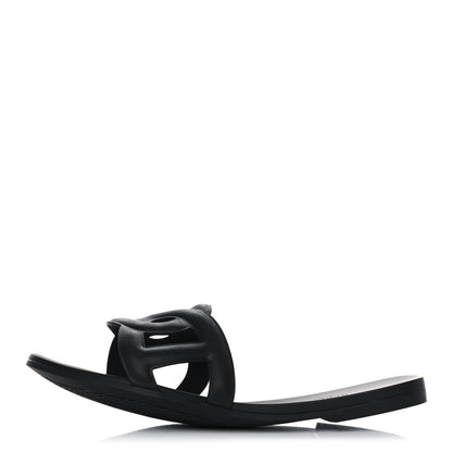 Hermes Rubber Aloha Sandals 39 Black 1 of 8