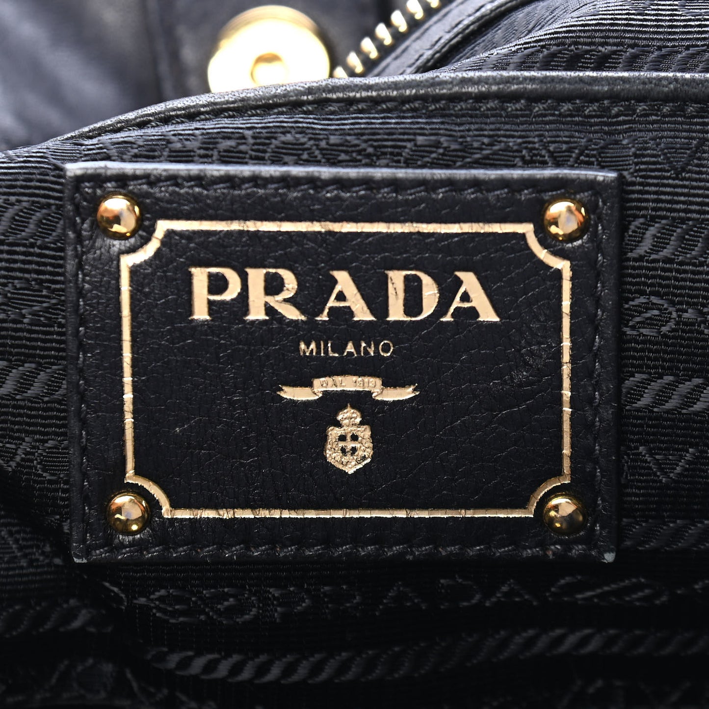 Tessuto Nylon Nappa Gaufre Shopping Satchel Black