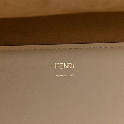 Fendi Vitello King Plexiglass Logo Embossed Large Fendi Sunshine Shopper Tote White Ice 6 of 10
