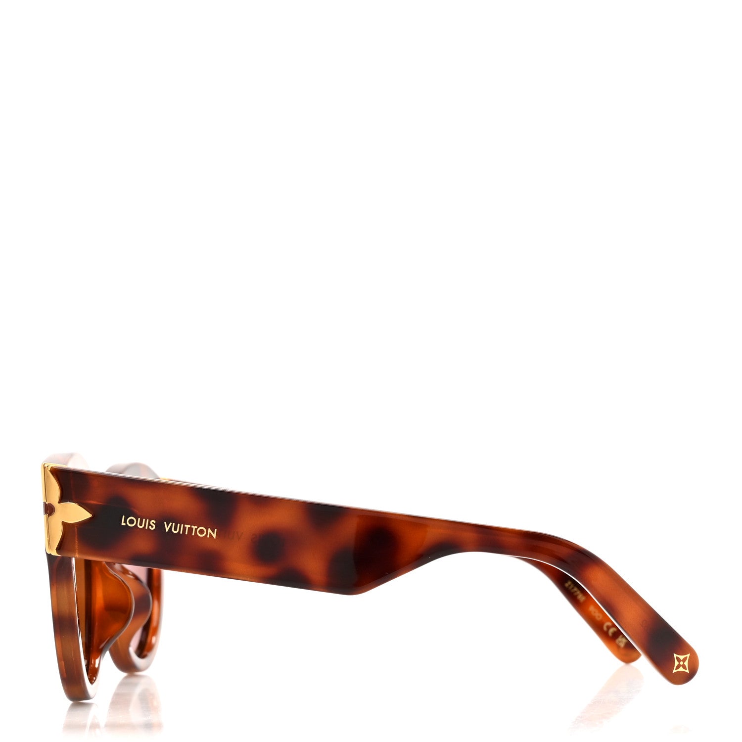 Louis Vuitton Acetate Flower Edge Round Sunglasses Z1778E Tortoise 3 of 7