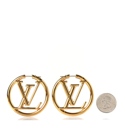 Louis Vuitton Metal Louise Hoop Earrings Gold 2 of 6