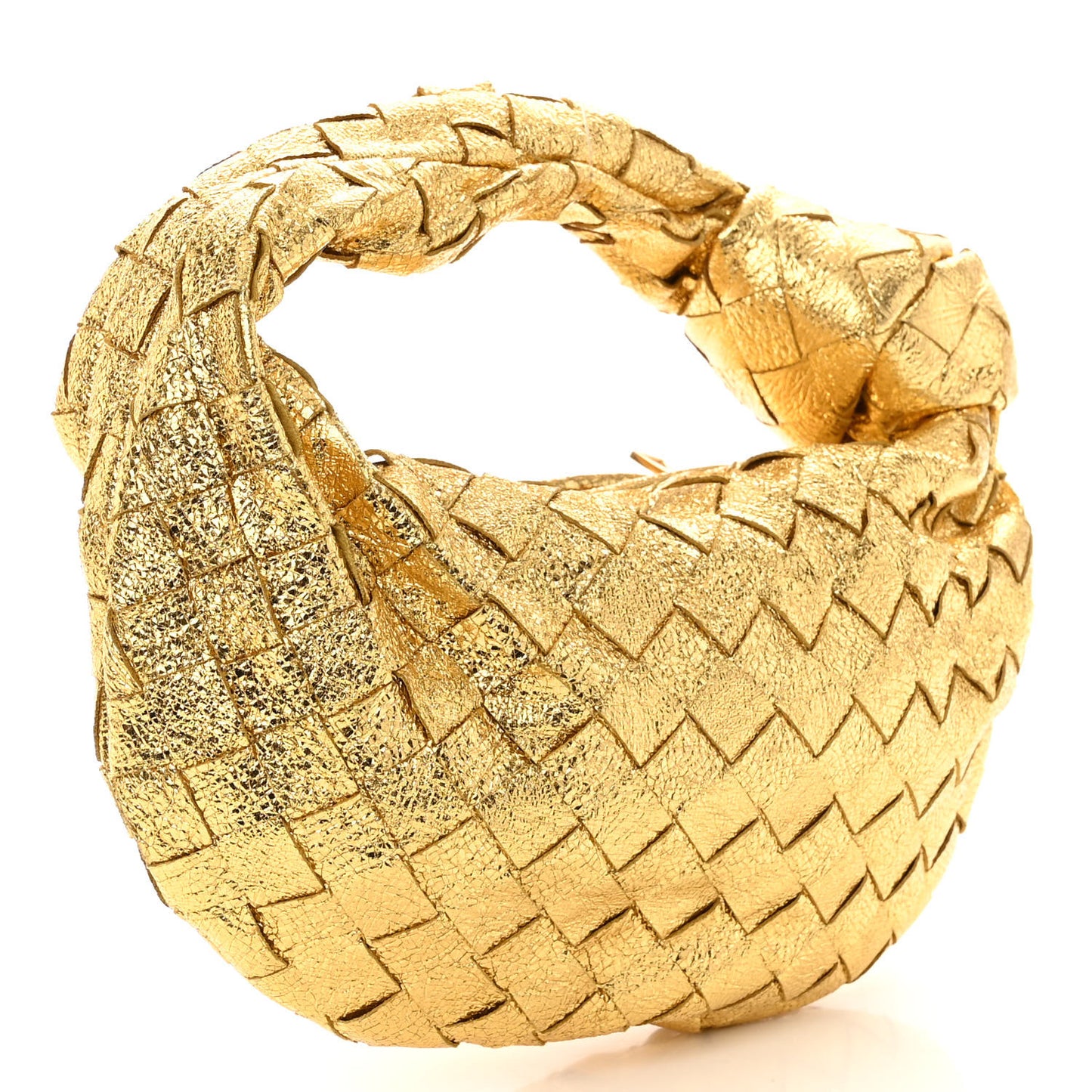 Metallic Nappa Intrecciato Mini Jodie Gold