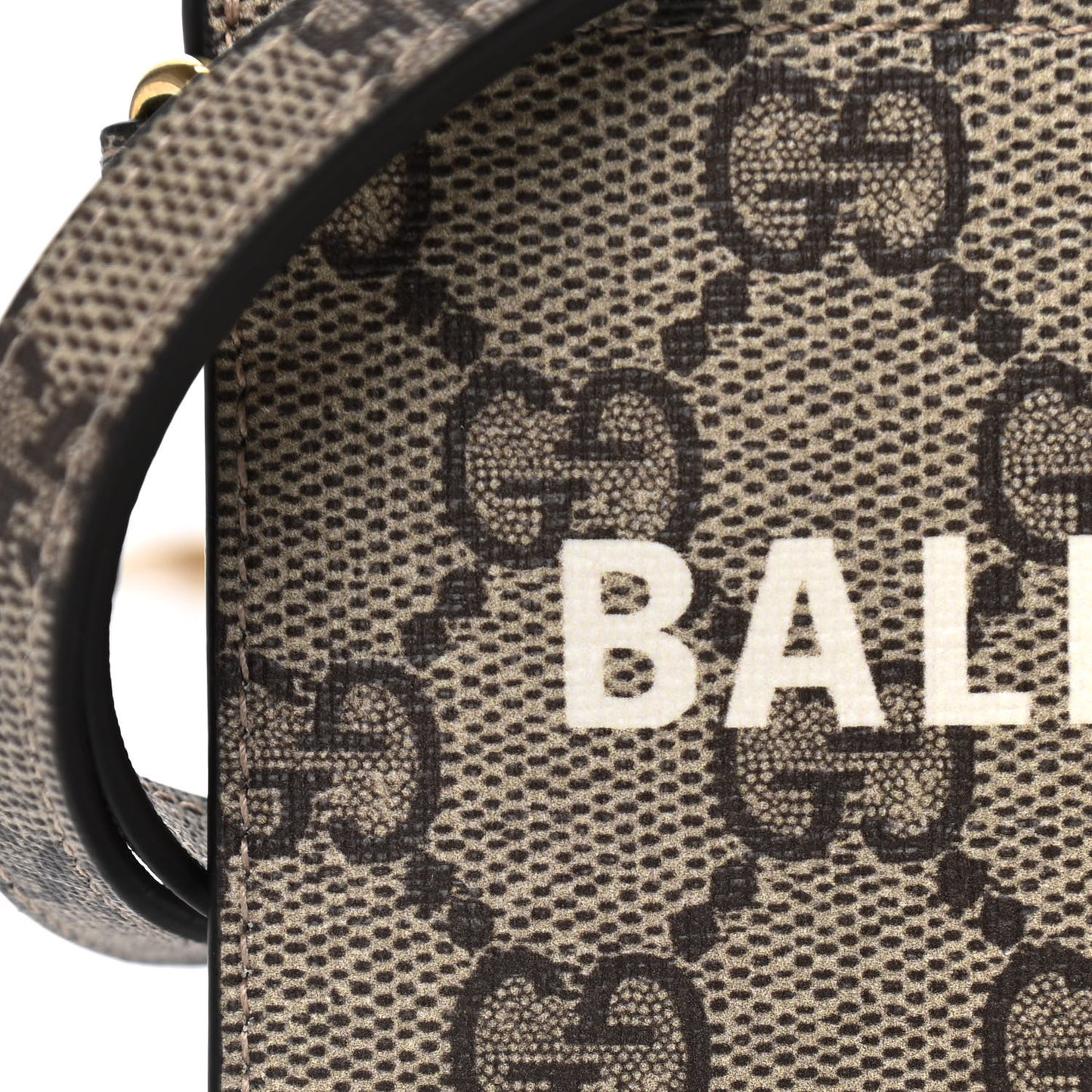 X BALENCIAGA GG Supreme Monogram Logo Card Case With Strap Beige Ebony