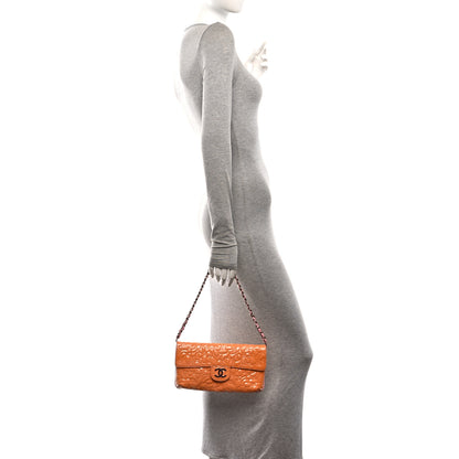 Chanel Patent Calfskin Camellia Embossed Flap Pink 2 of 11