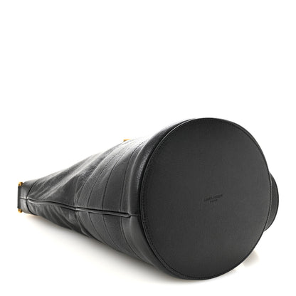 Saint Laurent Lambskin Seau Fermoir Bucket Bag Black 4 of 10