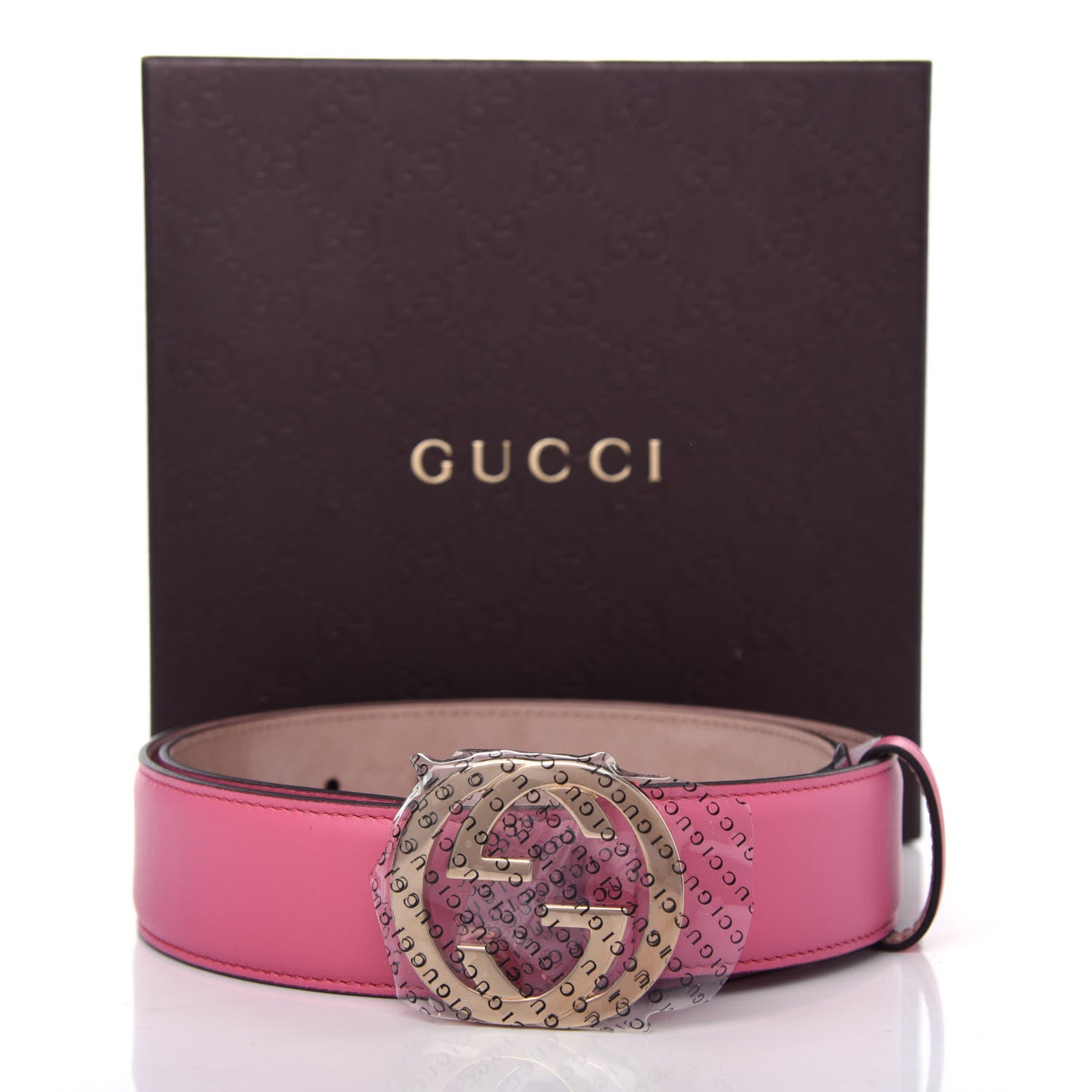 Gucci Moon Calfskin Interlocking G 37mm Belt 80 32 Glossy Pink 6 of 6