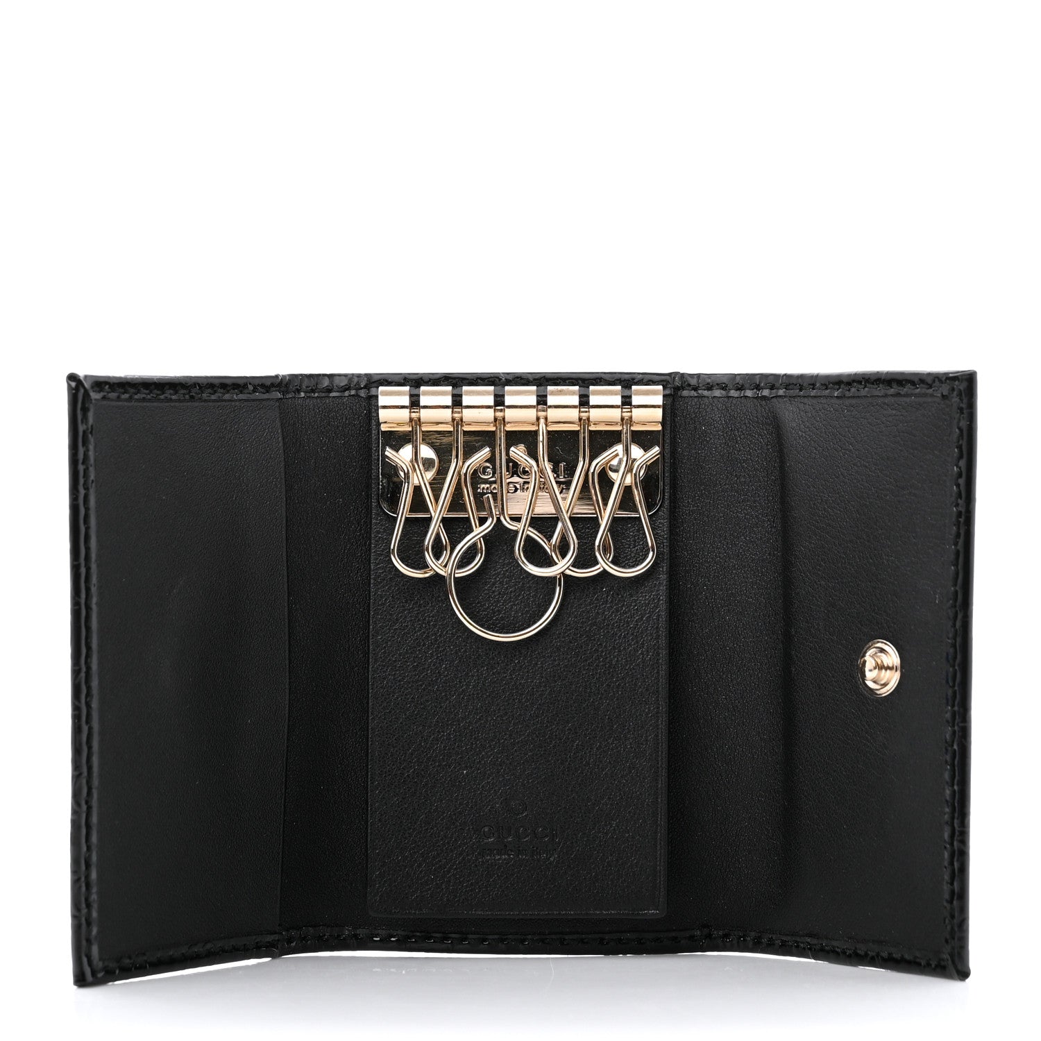 Gucci Patent Microguccissima Nice 6 Key Holder Case Black 5 of 6