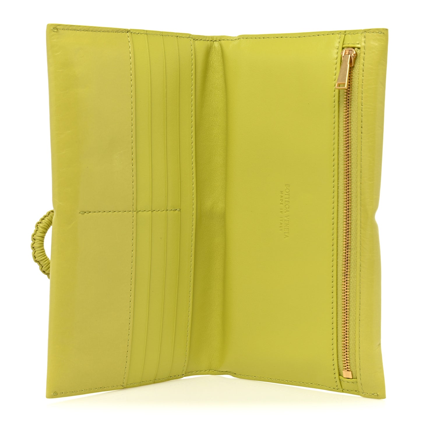Nappa Bi-Fold Continental Wallet Kiwi Gold
