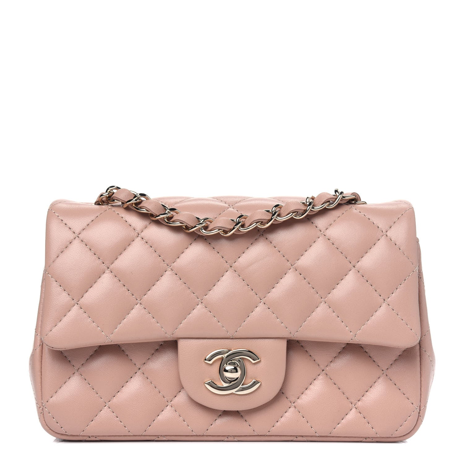 Chanel Lambskin Quilted Mini Rectangular Flap Beige 1 of 4