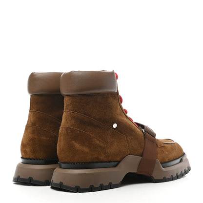 Hermes Suede Calfskin Mens Bradley Ankle Boot 44 Brun Fume 4 of 8