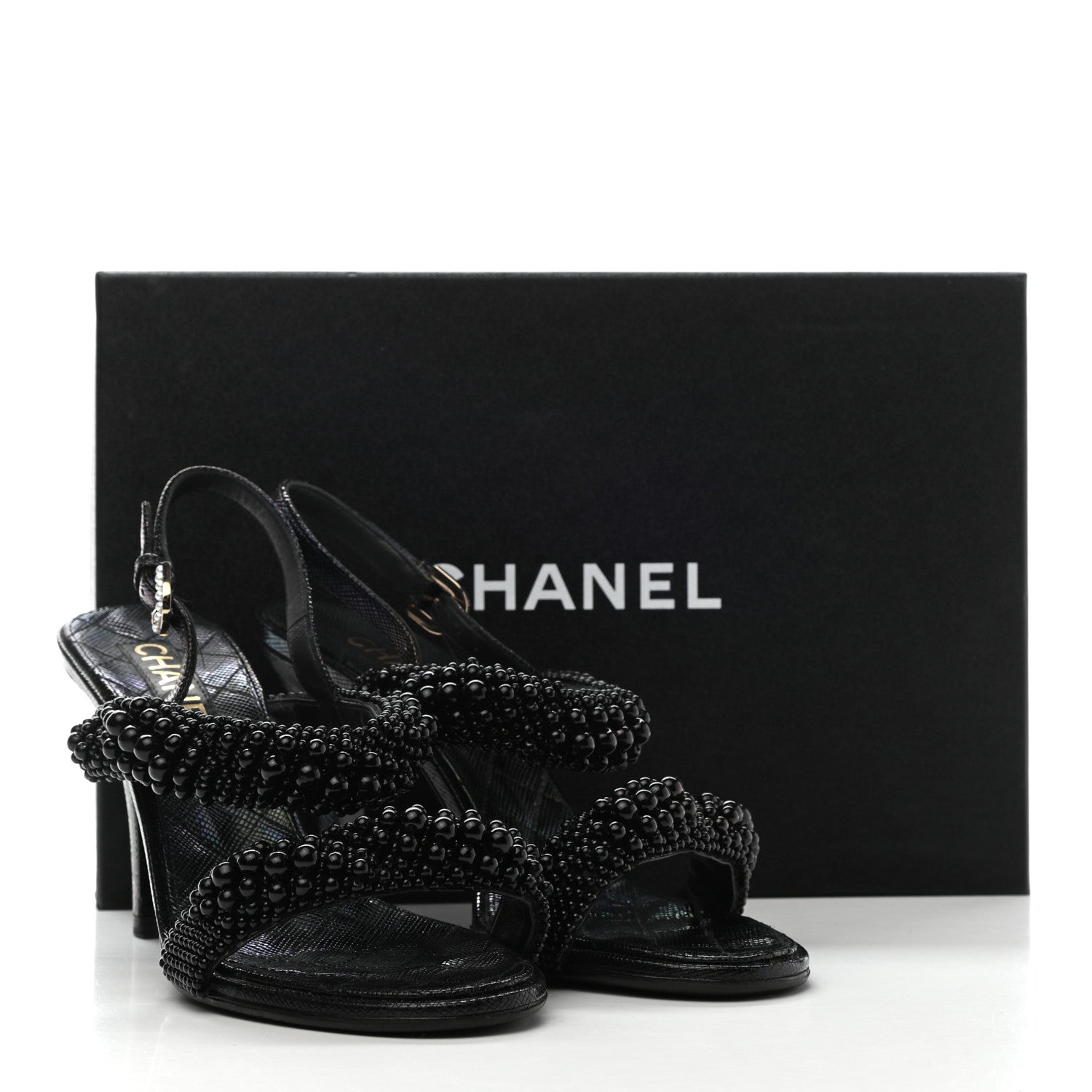 Chanel Fantasy Calfskin Pearl Pump 39 Black 11 of 12