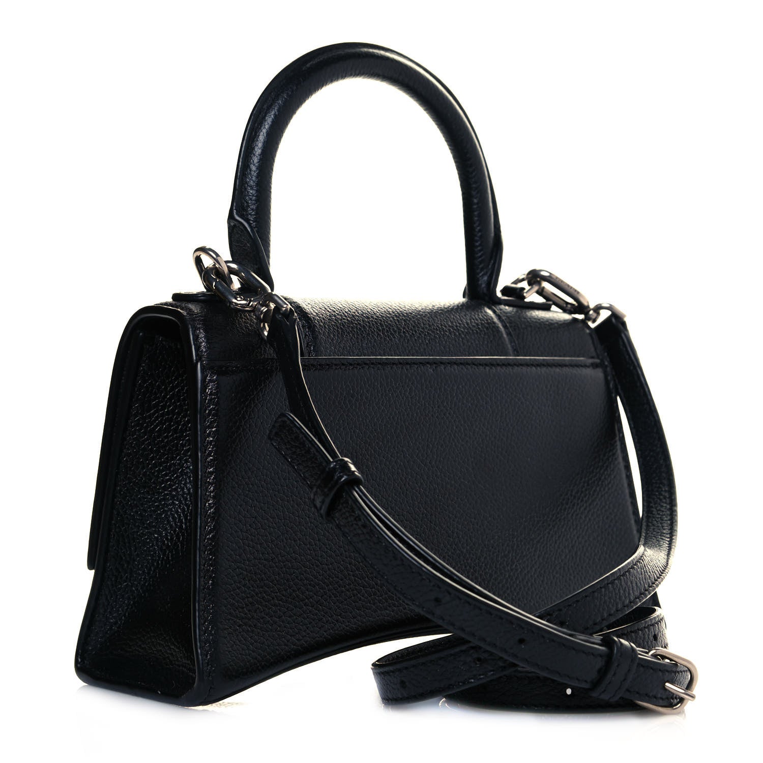 Balenciaga Grained Calfskin Hourglass Top Handle Bag XS Black 2 of 11