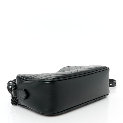 Gucci Calfskin Matelasse Monochrome Small GG Marmont Chain Shoulder Bag Black 4 of 11