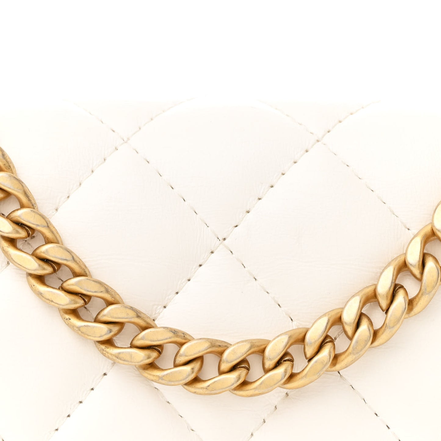 Lambskin Quilted Pillow Crush Wallet On Chain WOC White