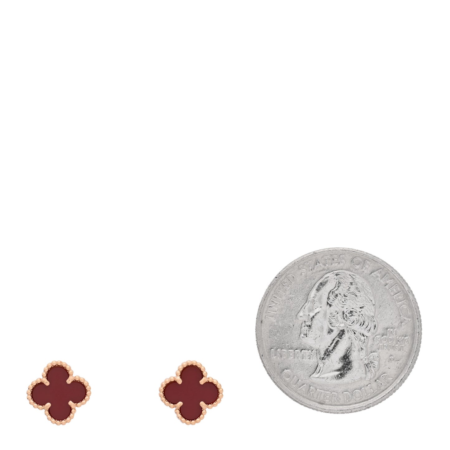 18K Rose Gold Carnelian Sweet Alhambra Earrings