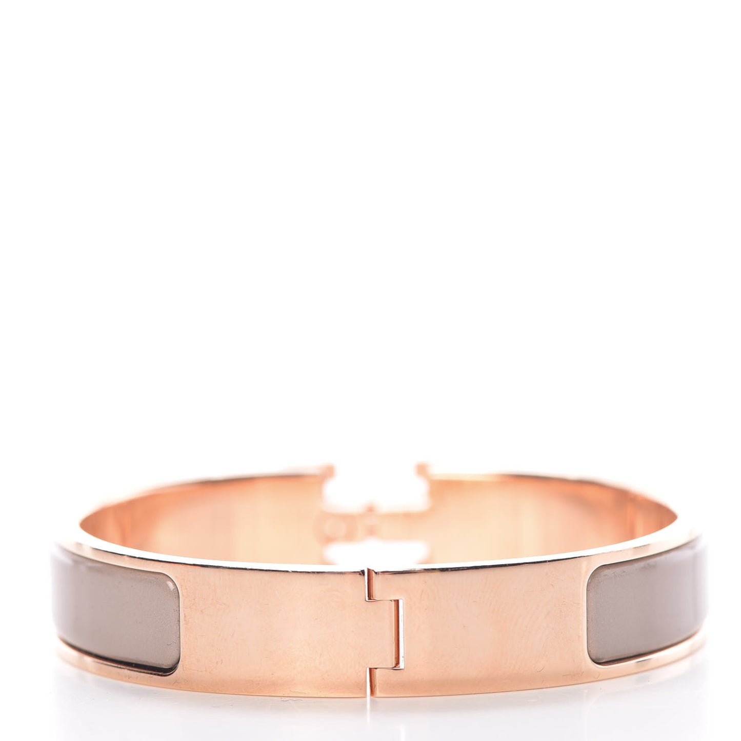 Enamel Clic Clac H Narrow Bracelet PM Marron Glace