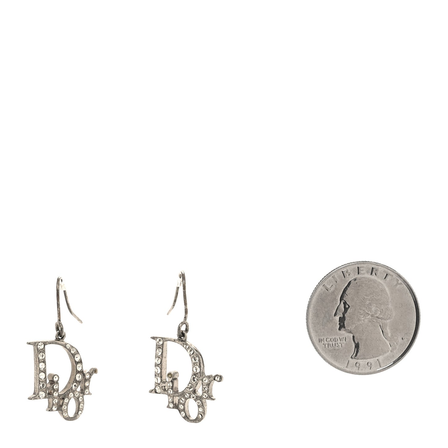 Crystal Logo Earrings Silver