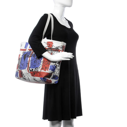 Burberry Coated Canvas Medium Reversible Doodle Tote White 2 of 17