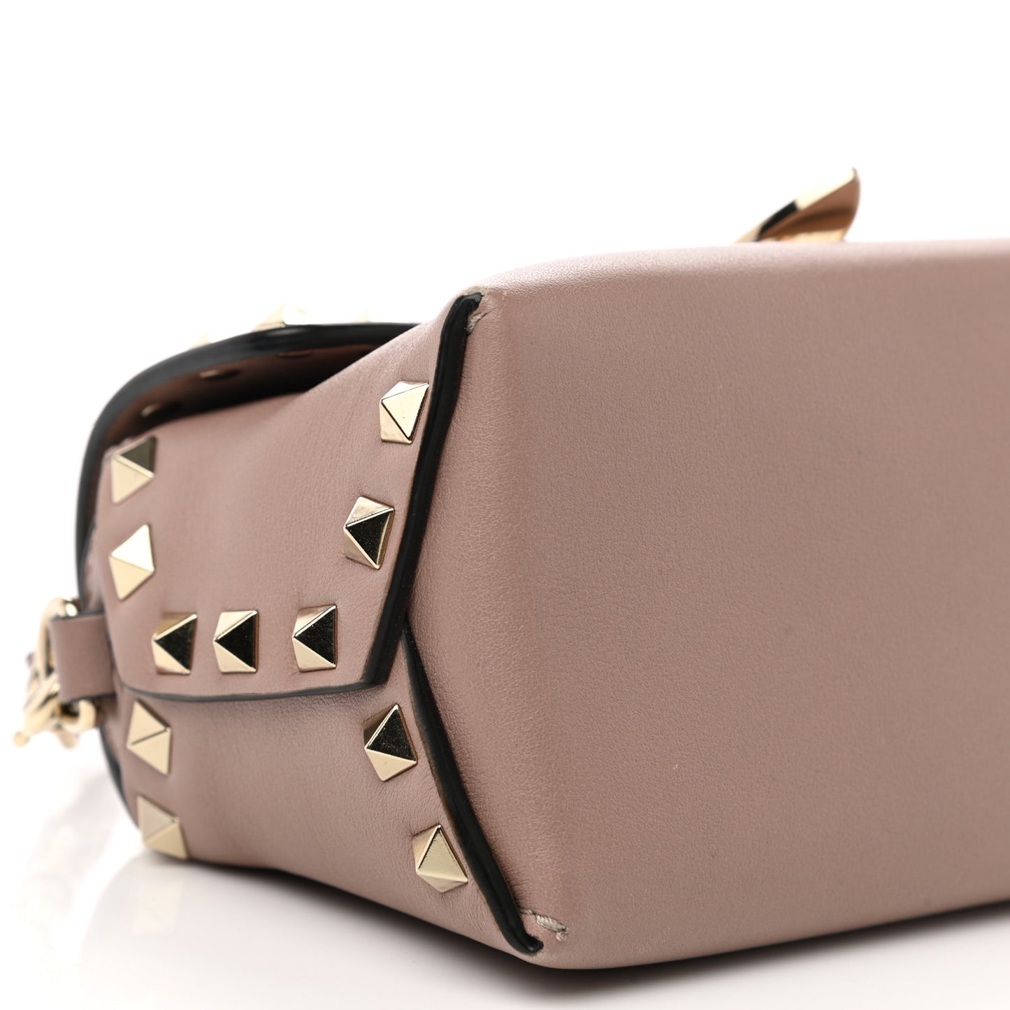 Calfskin Mini Rockstud Crossbody Bag Poudre