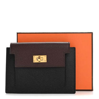 Hermes Epsom Tricolor Kelly Pocket Compact Wallet Black Rouge H Bleu Saphir 8 of 8