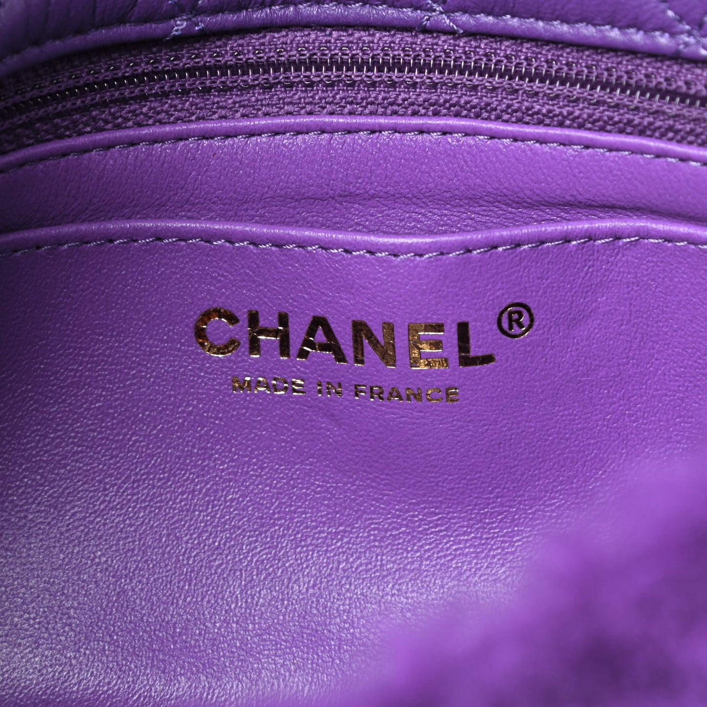 Shearling Lambskin Quilted Flap Purple