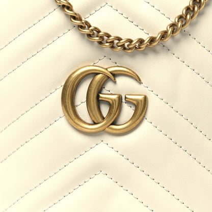 Gucci Calfskin Matelasse Mini GG Marmont 2.0 Bucket Bag White 8 of 10