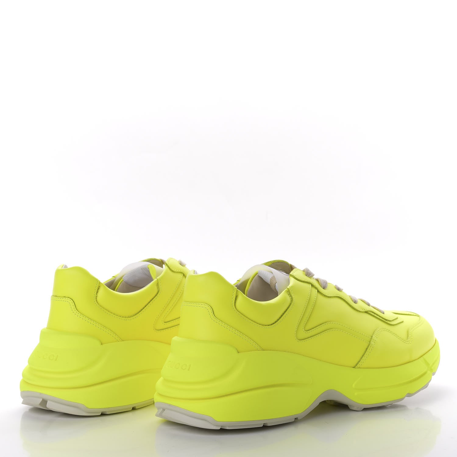 Gucci Calfskin Mens Rhyton Sneakers 9.5 Yellow Fluo 4 of 9