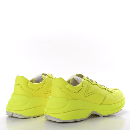 Gucci Calfskin Mens Rhyton Sneakers 9.5 Yellow Fluo 4 of 9