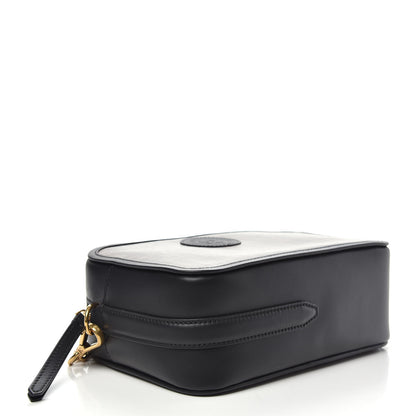 Fendi Glazed Fabric Vitello Century FF 1974 Stamp Patch Camera Case Mogano Panna Black 4 of 11