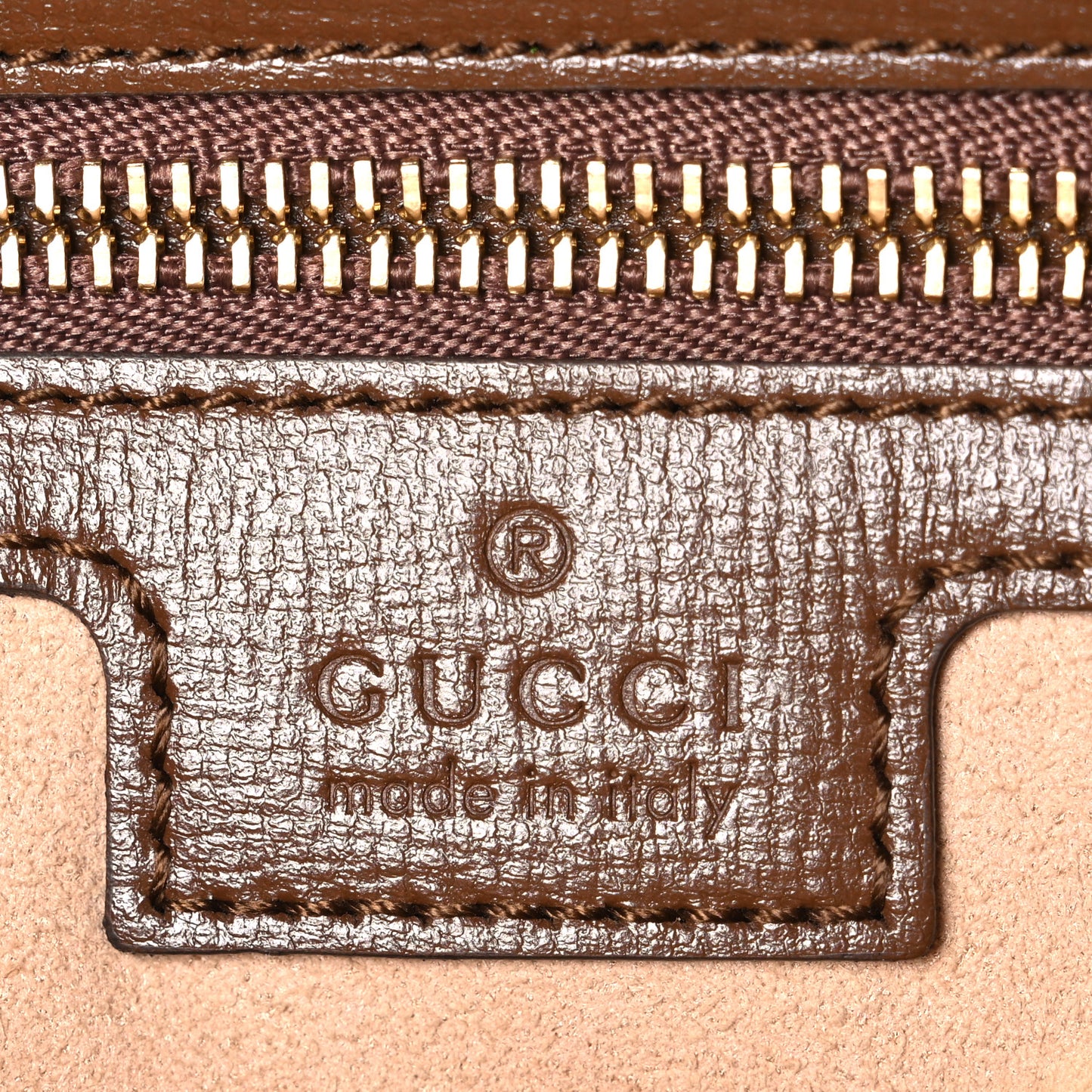 GG Supreme Monogram Small Horsebit 1955 Shoulder Bag Beige Brown Sugar