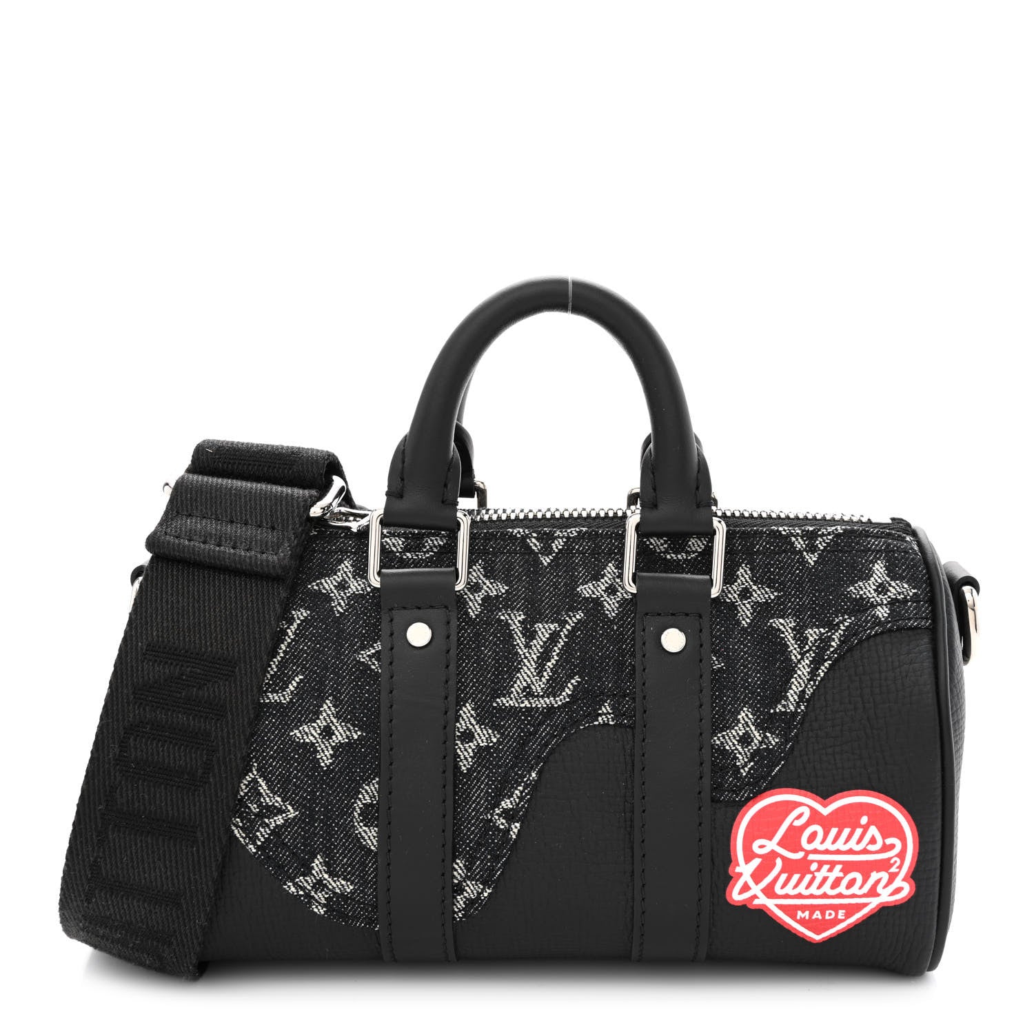 Louis Vuitton X NIGO Taurillon Monogram Denim Drip Keepall XS Black 1 of 9