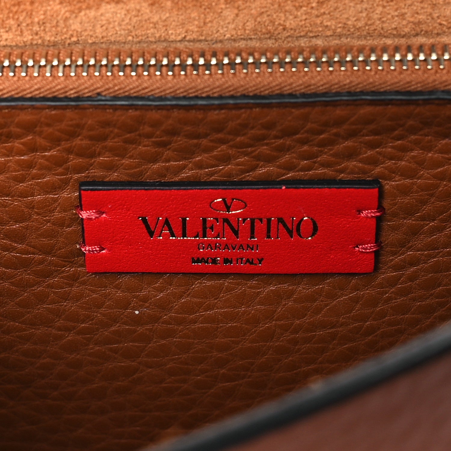 Valentino Garavani Pebbled Calfskin Rockstud Side Slip Crossbody Tan 6 of 8