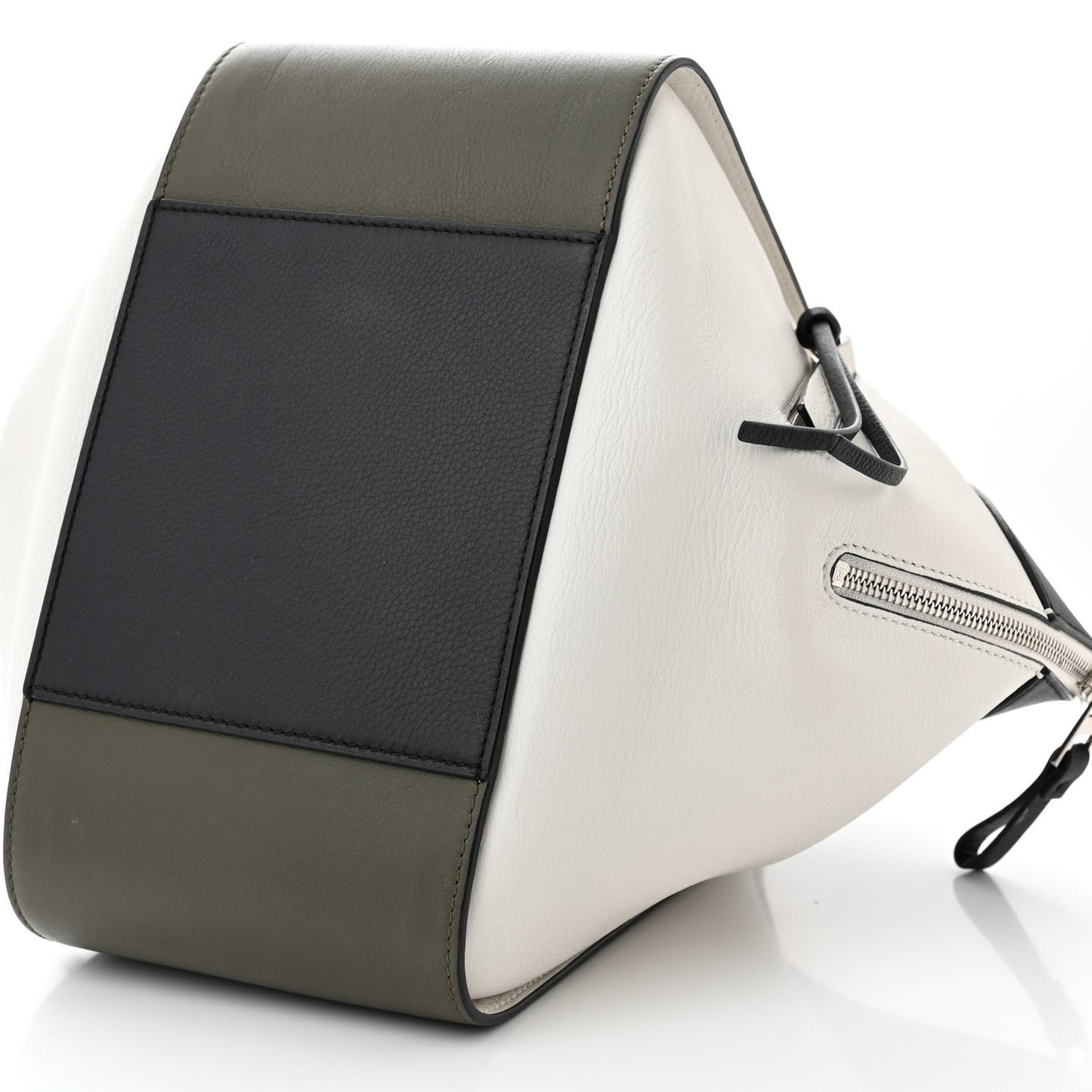 Calfskin Small Hammock Shoulder Bag Khaki Green Soft White