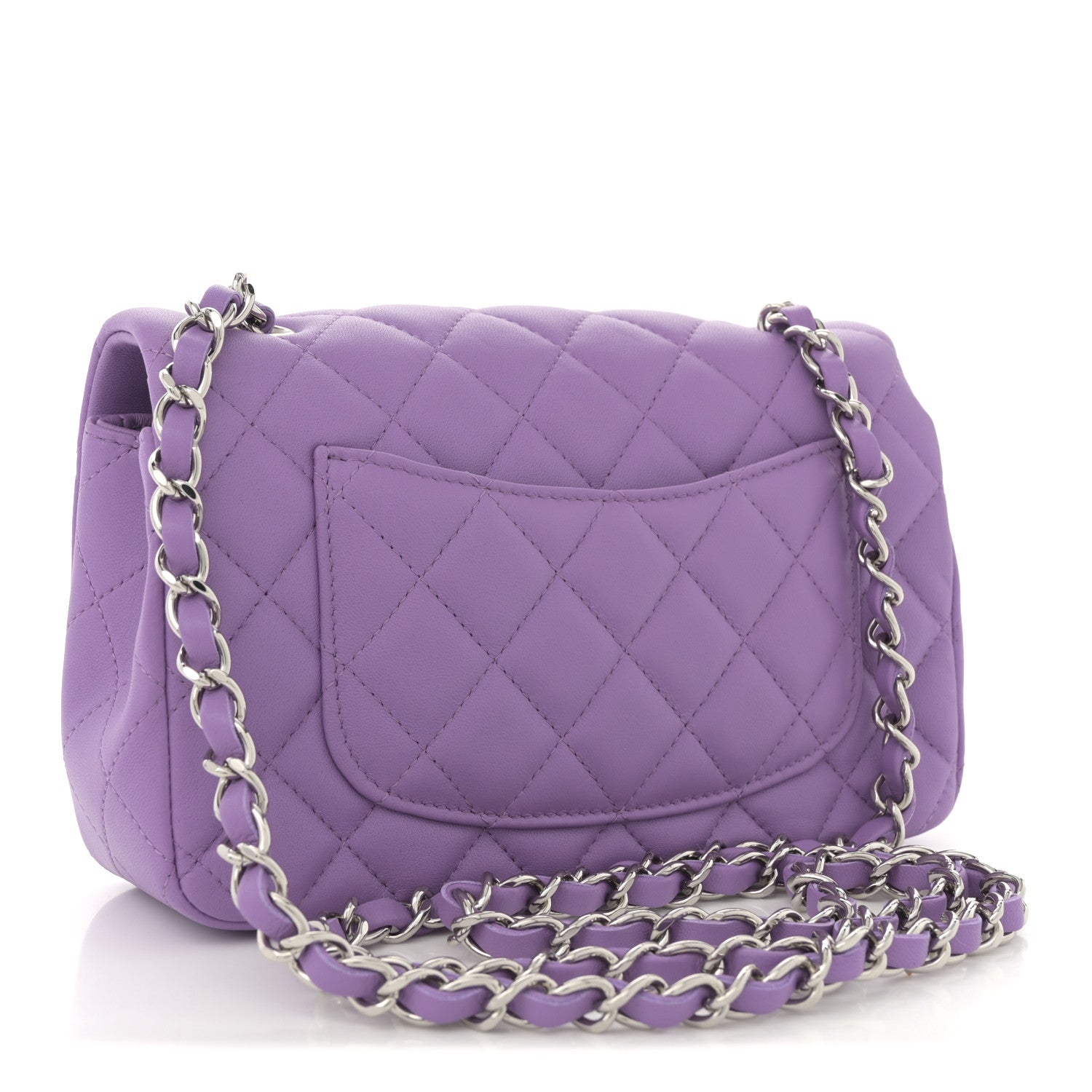 Chanel Lambskin Quilted Mini Rectangular Flap Purple 3 of 10