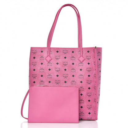 MCM Visetos Kira North South Shopper Tote Pink 3 of 9