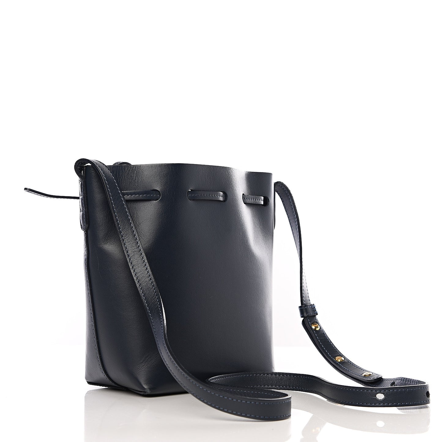 Calfskin Mini Mini Bucket Bag Blu