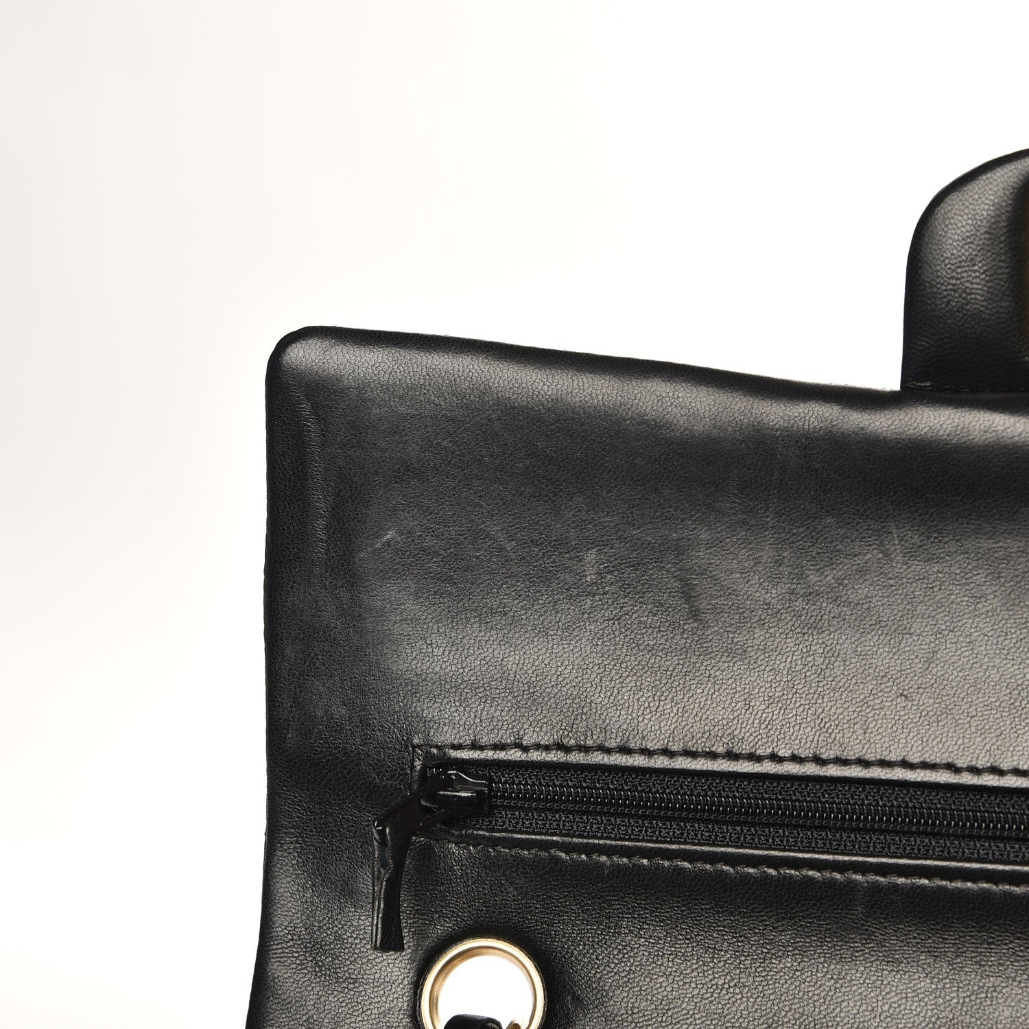 Chanel Lambskin Quilted Medium Double Flap Black 10 of 12